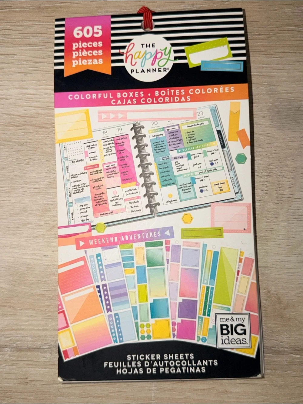 The Happy Planner Colorful Boxes Sticker Pack - Multicolor